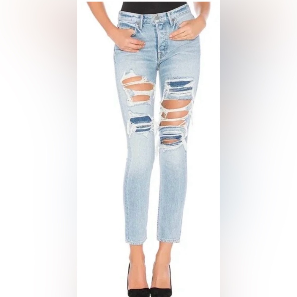 Revolve Grlfrnd Distressed High Rise Skinny Jeans size 26